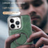 Luxury Leather Invisible Stand Case for iPhone 15/14/13/12 Pro Max, Magsafe, Drop Protection (Brown, for iPhone 13