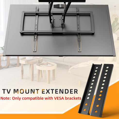 HEIWUKONG 2PCS,Black TV Mount Extension Bracket, Vertical VESA Mount Extender Fits TV Ceiling Mounts, Compatible