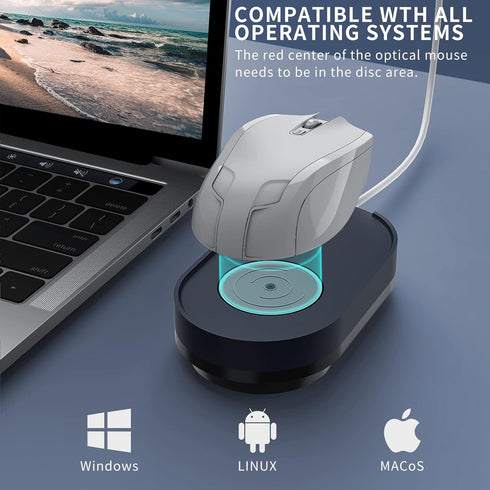 Mouse Jiggler, Undetectable Mouse Mover Device with USB Cable and 5V1A Adapter, Moves Mouse Automatically, Blue