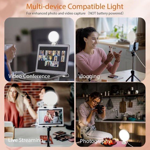 ACMEZING 60 3 Upgraded Full Screen Ring Light LED Side Emitting Anti-Glare Clip-on Light for Phone iPhone Computer