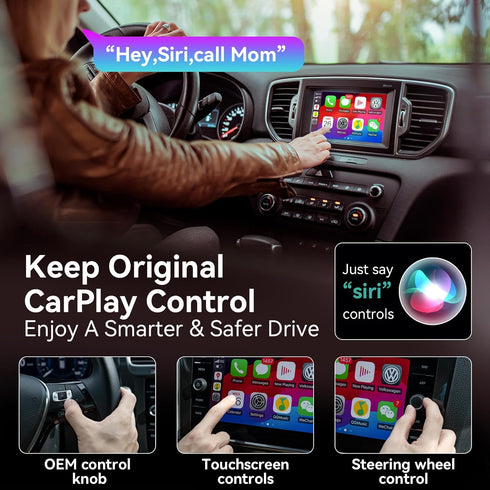 Wireless CarPlay Adapter, Converts Wired to Wireless CarPlay Dongle, Plug & Play Stable Connection for Cars from 2017 &