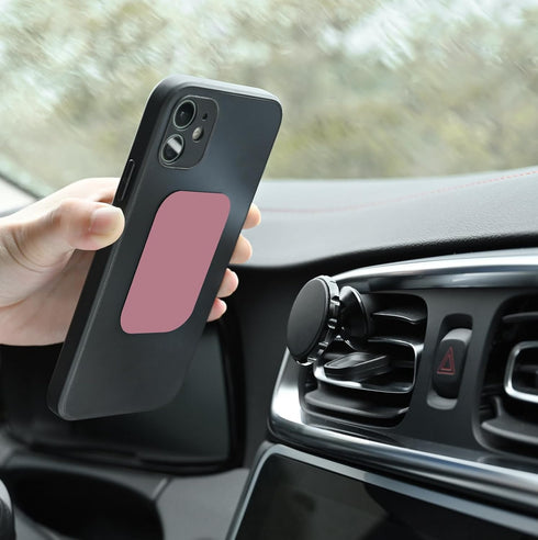 ZYAOTWQZ 2 2 Universal Metal Phone Magnets - Rectangular & Round with Adhesive, Car Magnets (Pink)
