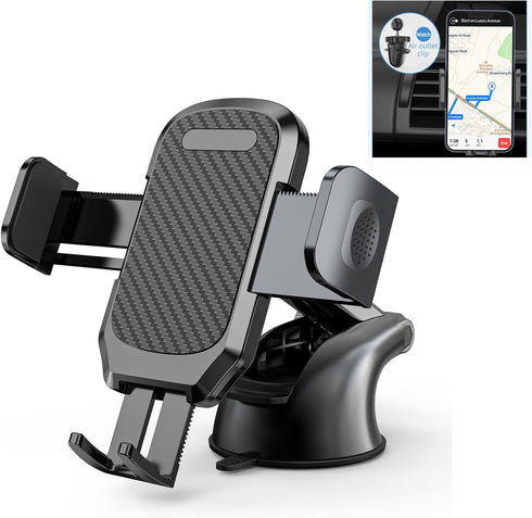 Car Phone Holder Mount for Dashboard, Universal Suction Cup Holder for iPhone Android Smartphones