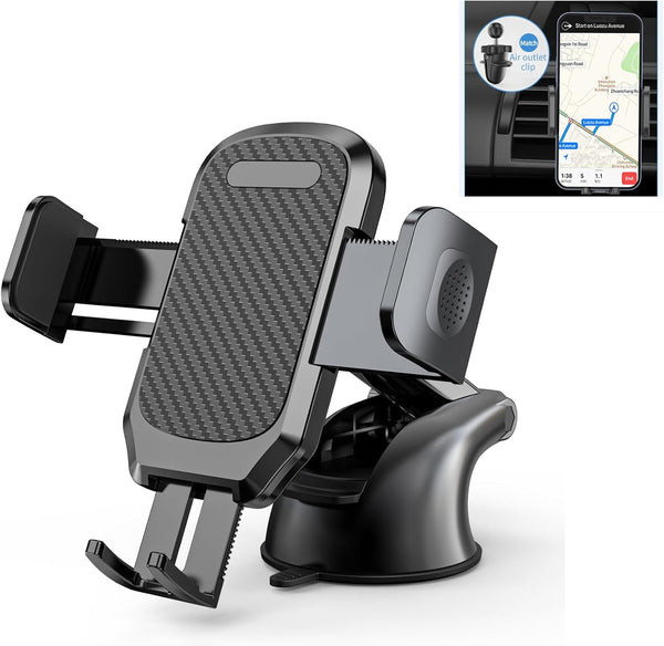 Car Phone Holder Mount for Dashboard, Universal Suction Cup Holder for iPhone Android Smartphones