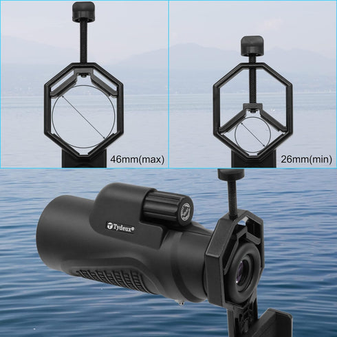 Metal Smartphone Telescope Adapter Camera Mount, Universal Phone Mount for Telescope, Spotting Scope, Microscope,