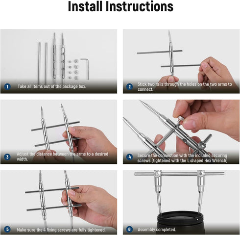 NEEWER Lens Sucker and Spanner Kit, Vacuum Suction Pen with 7 Interchangeable Cups, Stainless Steel Tool for Lens Repair