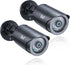 BNT Dummy Fake Security Camera with Red LED Light for Home and Business Security, Indoor/Outdoor (2 Pack, Black)