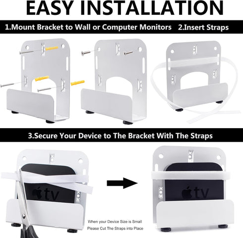 Gmailmall Cable Box Wall Mounting Modem for Most Small Narrow Devices Apple TV, Amazon Fire TV, Cable Box, Mini PC, Mac