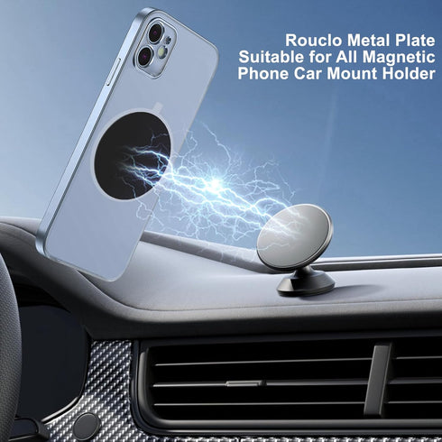 Generic 12-Pack (6 6 3M Metal Plates for Magnetic Car Mount Round + Rectangular) with Strong Adhesive Ultra-Thin