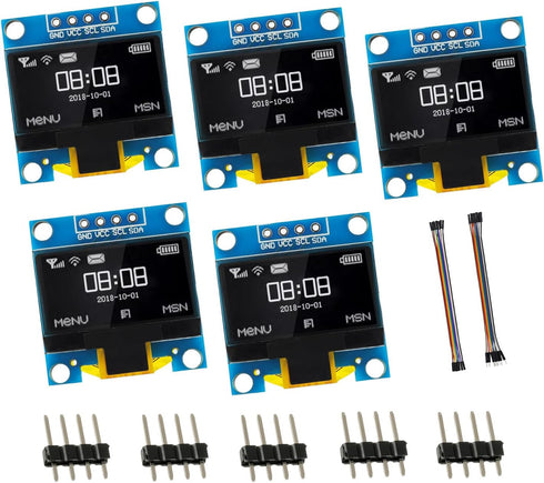 EPLZON 5 Pack 0.96 inch OLED IIC Display Module 128x64 Pixel Mini Self-Luminous