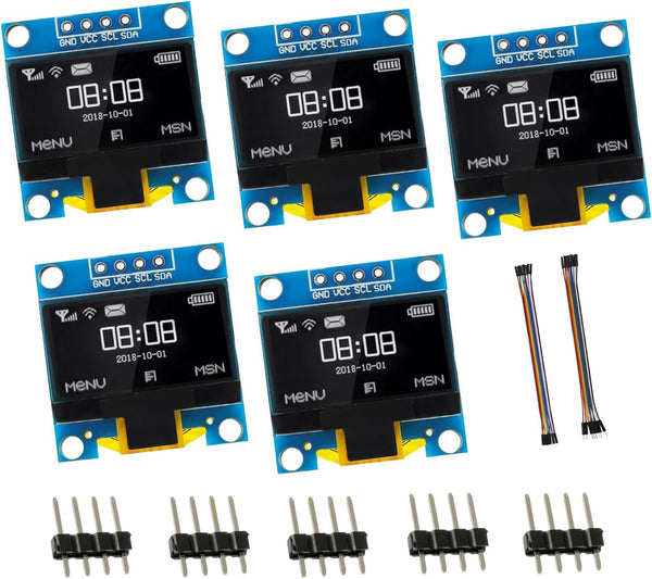 EPLZON 5 Pack 0.96 inch OLED IIC Display Module 128x64 Pixel Mini Self-Luminous