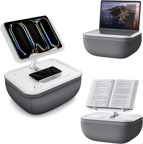 elitehood Adjustable iPad Pillow Stand for Lap, Soft Cushion Lap Beanbag Tablet Pillow