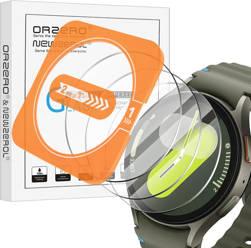 Orzero (3 Pack) Tempered Glass Screen Protector for Samsung Galaxy Watch 7 44mm with Auto Alignment Tool