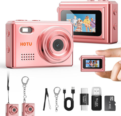 HOTU Mini Keychain Digital Camera, Y2K Pocket-Size Mini Camera, 2MP 1080P Small Camera