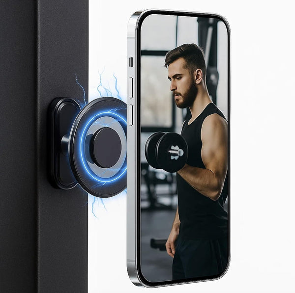 meexzoom Magnetic Phone Holder for Gym, 360 Rotation Adjustable Strong Magnets, Gym Accessories,
