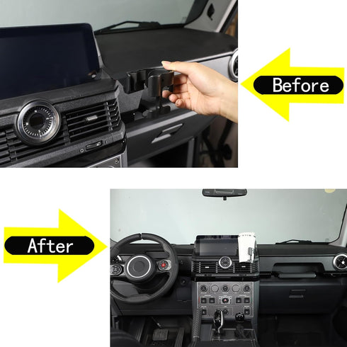 Car Multi-Function Drink Cup Phone Holder, 2 in 1 Bracket Organizer for Ineos Grenadier 2020-2024