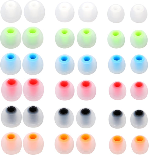 Earbud Replacement Tips Silicone Covers for Most In-Ear Earbuds (Inner Hole 3.8mm -5.1mm) - 18 Pairs S M L