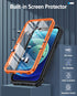FNTCASE iPhone 12 Pro Case: Rugged Military Grade Drop Proof Cover with Kickstand, Matte Textured TPU, 6.1" - Orange