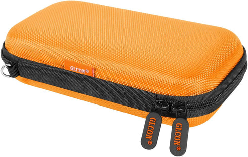 GLCON Orange Shockproof Hard EVA Carrying Case Travel Pouch for External Hard Drive, Power Bank, Cell Phone, Cable