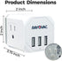 Rayovac Three Sided Surge Protector Cube with 3 Outlets & USB Ports, ETL Certified Adapter for Home, Office