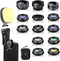 Godefa Phone Camera Lens Kit, 14 in 1 Lenses with Selfie Light for