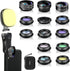 Godefa Phone Camera Lens Kit, 14 in 1 Lenses with Selfie Light for