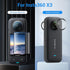 CYNOVA Insta 360 X3 Sticky Lens Guard Screen Tempered Film Set, Screen Protector for Insta360 X3 Accessories LCD Tempered Glass 9H Hardness