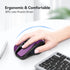 TECKNET Rechargeable Wireless Mouse, USB-A Silent Mouse, 6 Adjustable DPI, Ergonomic Cordless Mouse for Laptop, Purple