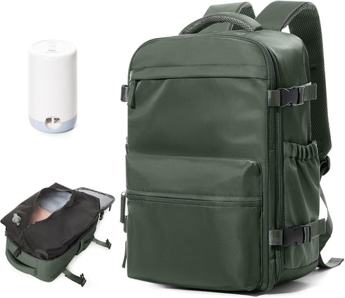 BOXSAM Large Vacuum Travel Backpack with Pump for Women, Personal Item Carry