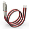 Pixelman 14AWG 2.5ft Red/Black RCA Plug to Speaker Wire Heavy Gauge Speaker Cable Connector for Amplifier TV
