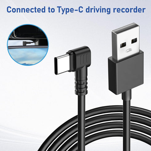 Dash Cam Charging Power Cable, USB-C Car Charging Cable, Mini Type-C Charging Cable for Dash Cam/Camera