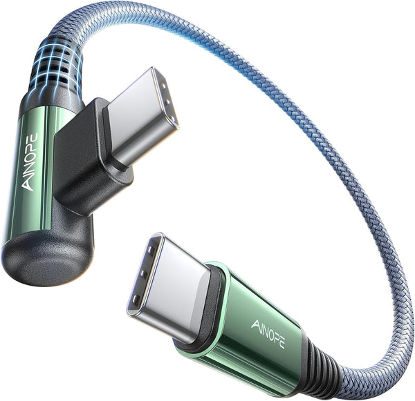 AINOPE 1.5FT USB C to USB C Cable - 60W Fast Charging, Nylon Braided, Ideal for iPhone 15 Pro Max, Samsung, Travel.