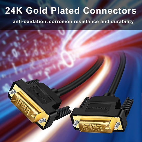 DVI to DVI Cable 3ft, Male to Male Digital Video Monitor Cable, Supports 1920x1200 for Gaming, DVD, HDTV, Projector