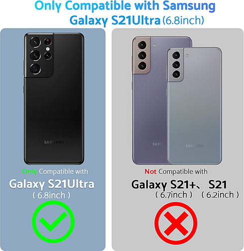 Anqrp Galaxy S21 Ultra Case 5G, 360° Metal Ring Military Grade Protection Phone Case with Heat Dissipation, Silver
