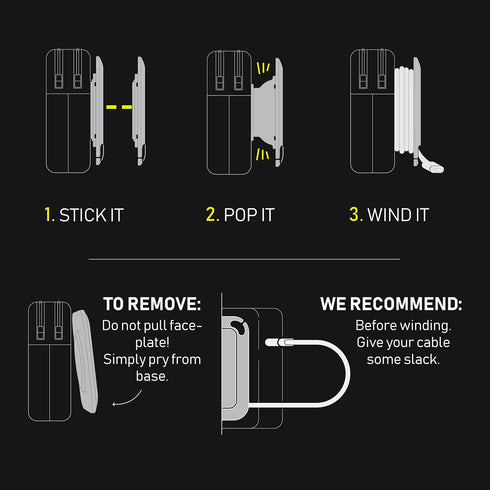 Fuse Reel The Side Kick Collapsible Charger Organizer and Travel Accessory,Usb-c, Compatible with MacBook and PC