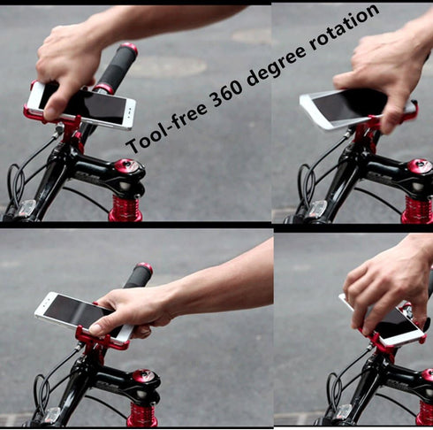 GUB Bicycle & Motorcycle Phone Mount, Aluminum Bike Phone Holder with 360° Rotation, Compatible with iPhone & Samsung