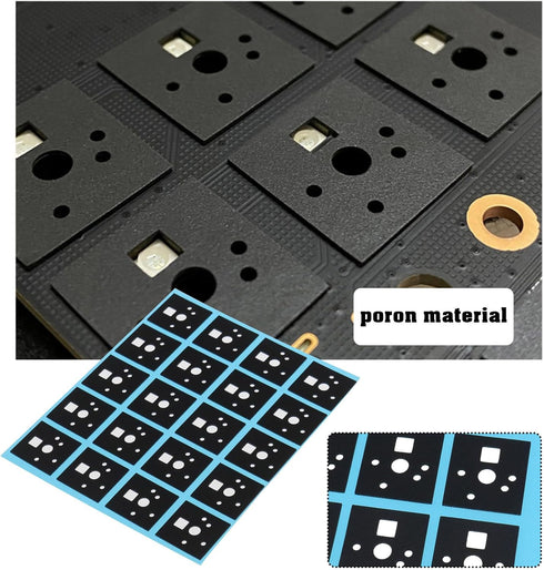 120pcs Mechanical Keyboard Shaft Pads, 1.65 x 1.55cm Poron Switch Pad, Compatible with Cherry MX & Gateron, Black