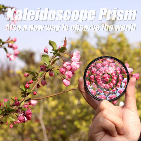 Andoer Kaleidoscope Glass Prism, 77mm Kaleidoscope Prism Camera Glass Filter Variable Number of Subjects SLR Photography Accessories (Kaleidoscope)
