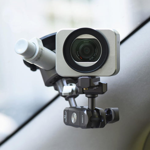IMT 3" Camera Car Suction Cup Mount with Quick Release Pump, 1/4" & 3/8" Screws, Vehicle Camera Mount Compatible with