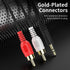 3.5mm to 2 Male RCA Cable, 6FT Stereo Audio Adapter, Braided Hi-Fi Sound Auxiliary Y Splitter, Compatible with