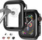 Case for Apple Watch 38MM Series 3/2/1 with Built-in Tempered Glass Screen Protector, Ultra-Thin Bumper Hard PC Cover