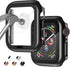 Case for Apple Watch 38MM Series 3/2/1 with Built-in Tempered Glass Screen Protector, Ultra-Thin Bumper Hard PC Cover