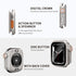 2 in 1 Waterproof Case for Apple Watch 45mm, Tempered Glass Protective PC Back Cover Accessories