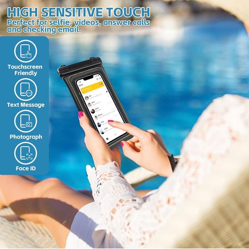 Waterproof Phone Pouch - IP68 Floating Case for iPhone 15/14/13/12/11 Pro Max Plus Up to 6.8'' | Cellphone Dry Bag