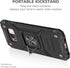 YmhxcY Galaxy S8 Armor Grade Case, Non-Slip Hybrid Rugged Phone Case with Rotating Holder Kickstand - KK Black