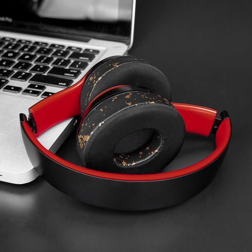 SoloWIT Cooling Gel Replacement Ear Pads for Beats Solo 2 & Solo 3 Wireless Headphones, Black Gold, High-Density Foam