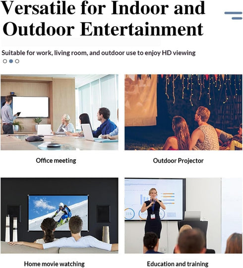 Generic 4k 16:9 Screen,160Wide (92in) Metal Lightproof Foldable Portable Movie Screen, HD Anti Light Projector Viewing