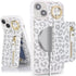 iPhone 13 Mini Case Wallet with Card Holder, Detachable 2-in-1, MagSafe Compatible for Women & Men - White Leopard