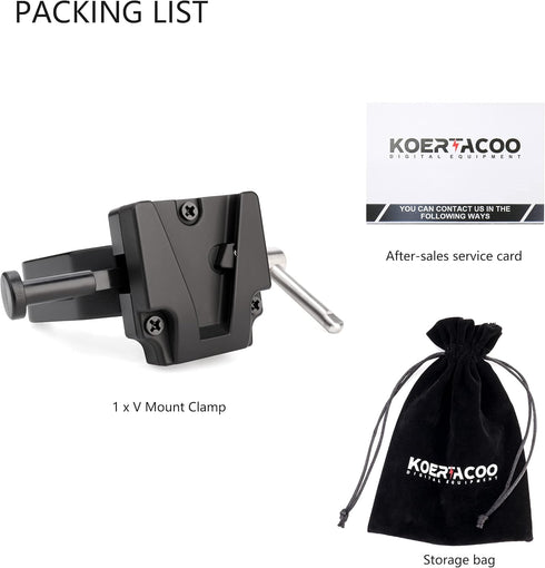 V-Mount Lock Battery Adapter with Clamp for Tripod Light Stand Mounting