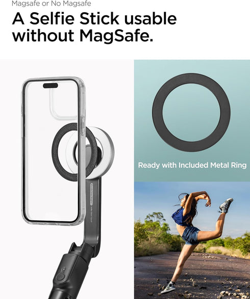 Spigen S580W (MagFit) MagSafe Selfie Stick Tripod Stand with Bluetooth Remote Control, 47" Extendable for iPhone 16 15
